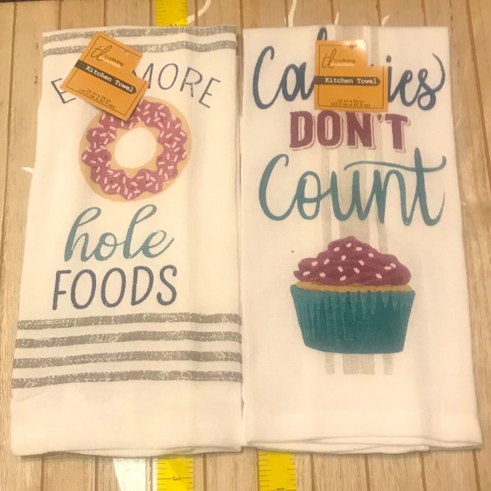 New “Food” Kitchen 100% Cotton Towel Set 2Pcs